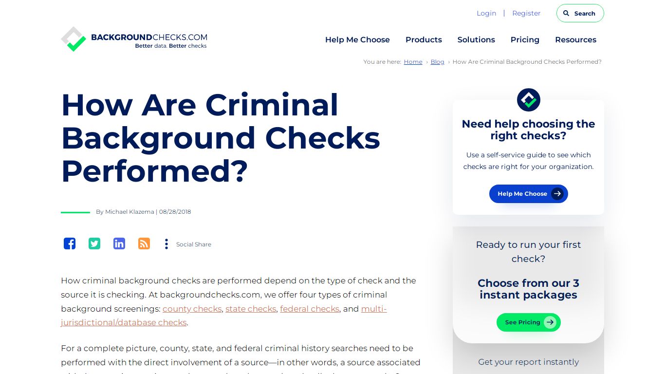 How Are Criminal Background Checks Performed?